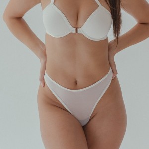 Wherewithal Women's AnyWhere Mesh Thong White - 1 of 4