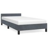 Bed Frame With Headboard Dark Grey Velvet, Plywood, Engineered Wood - 2 of 4