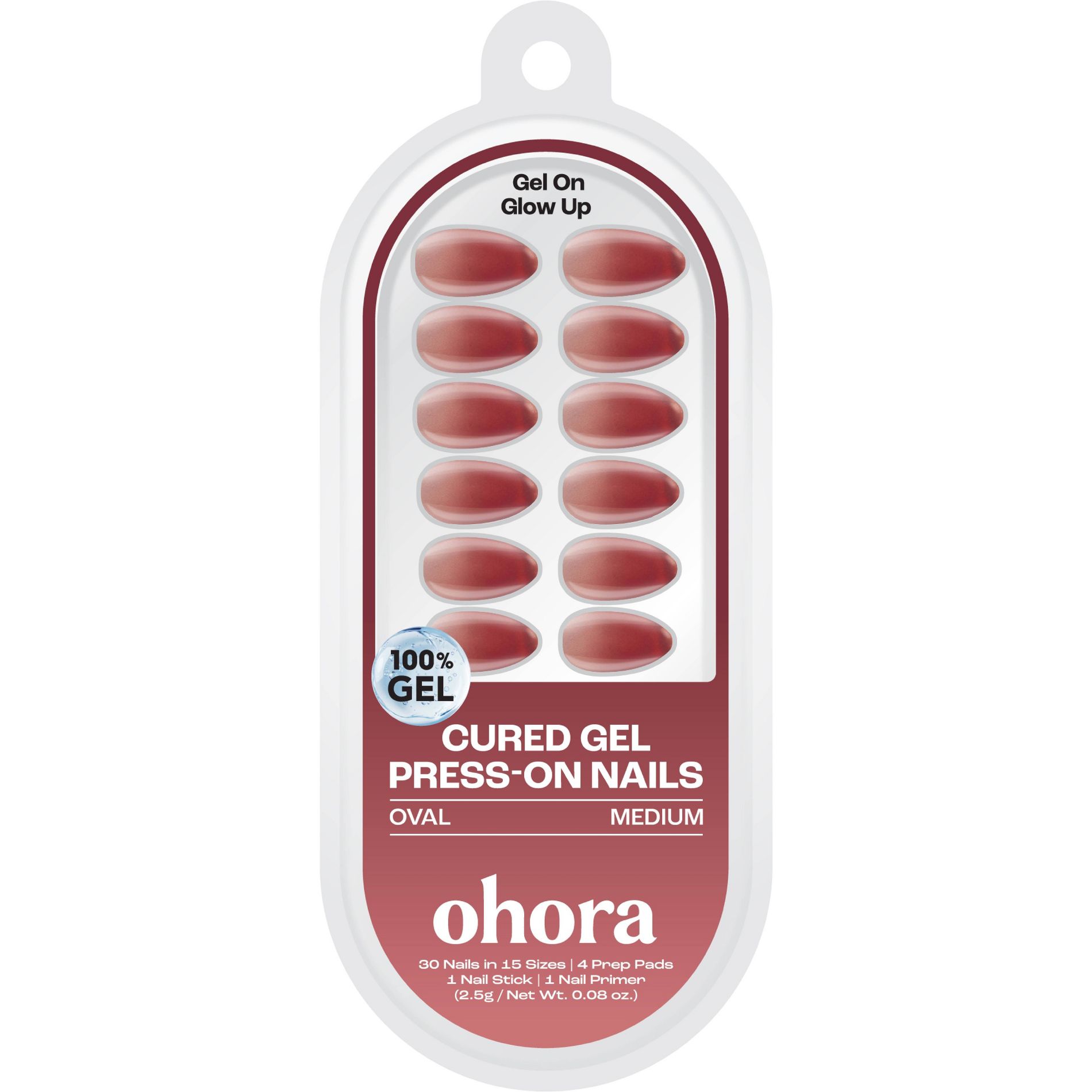 Ohora Nail Art Gel Tip - Burgundy Fade - 30ct