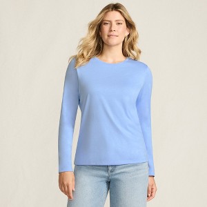 Lands' End Women's Relaxed Supima Cotton Long Sleeve Crew Neck T-Shirt - 1 of 4