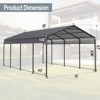COWLOWN Gray 12x20 FT Heavy Duty Metal Carport with Galvanized Steel Roof & Frame - Outdoor Storage Shed for Car, Boat, and Truck - 3 of 4