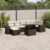 vidaXL 8 Piece Patio Sofa Set with Cushions Poly Rattan - Brown and Cream without storage - 2 of 4