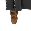 Gulches Black Velvet Chaise Lounge Indoor - Upholstered Rolled Arm Chair with Storage, Pillow & Nailhead Trim, 300LBS Capacity - 4 of 4