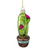 Northlight 4.75" Green and Pink Potted Cactus Glass Christmas Ornament - image 4 of 4