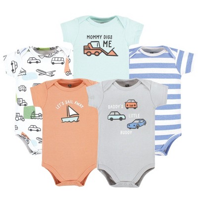 Hudson Baby Cotton Bodysuits Set, Fun Transportation