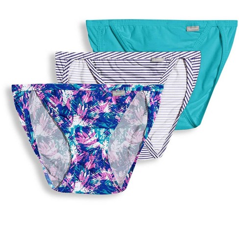 Jockey Women's Elance String Bikini - 3 Pack 5 Softest Teal/belvedere  Violet Stripe/tropical Burst : Target