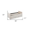 HomeRoots Beige Tufted Velvet Upholstered Twin Day Bed With Trundle And Drawers - 3 of 4