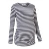 Maternity Shirt Side Button and Ruched Maternity Tunic Tops - 3 of 4