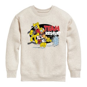 Boys' - Disney - Firefighter Mickey & Friends Graphic Long Sleeve Fleece Sweatshirt - 1 of 4