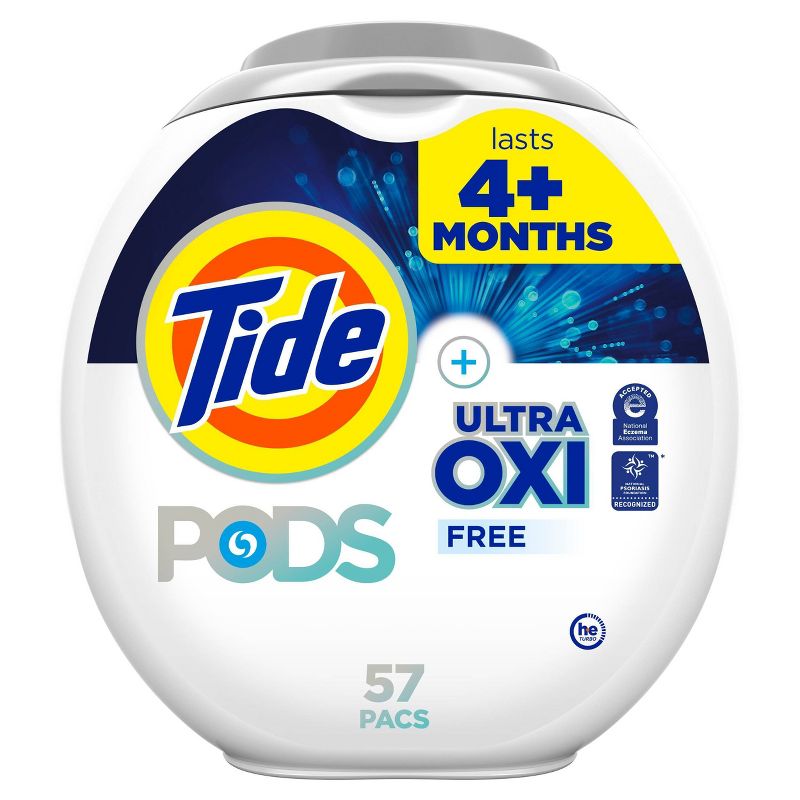 Tide Pods Oxi Laundry Detergent - Free &#38; Gentle - 53oz/57ct, 1 of 7