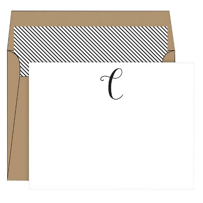 10ct 'C' Monogram Die Cut Social Set Collections White