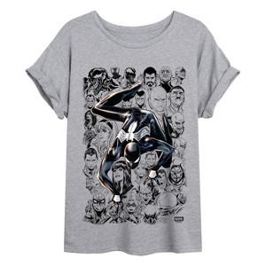 Women's - Marvel - Spiderman Outline Oversized Graphic T-Shirt - 1 of 4