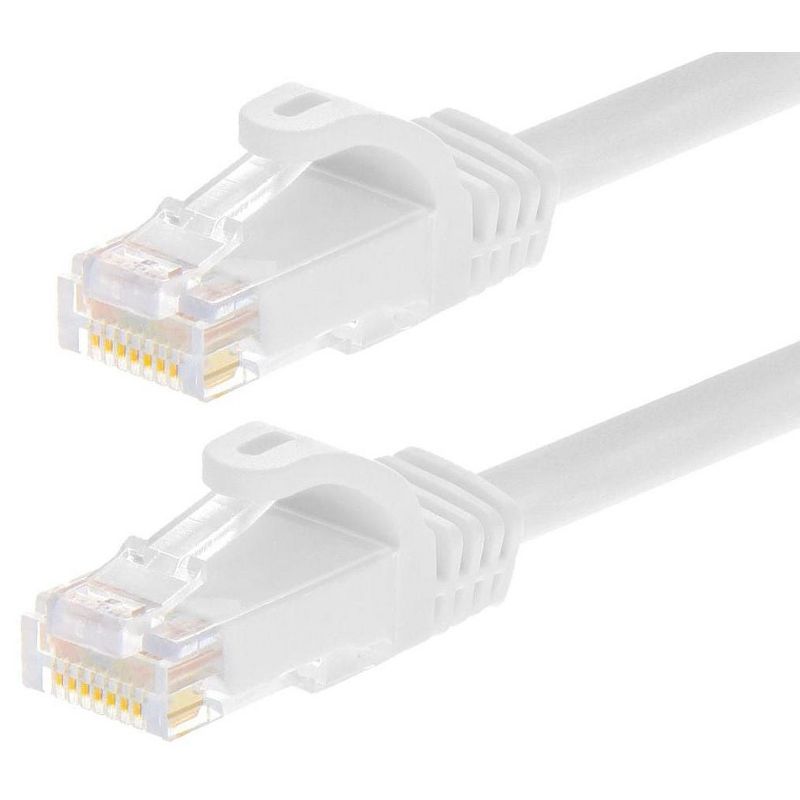 Monoprice Cat6 Ethernet Patch Cable - 7 Feet - White (12 pack) Snagless RJ45, Stranded, 550MHz, UTP, Pure Bare Copper Wire, 24AWG - Flexboot Series, 1 of 6