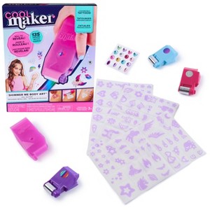 Shimmer Me Body Art Kit by Cool Maker—135 Temporary Tattoos, 3 Metallic Foil Cartridges, Jewels, Roller, Double-Sided Stickers—DIY Girls' Craft Kit - 1 of 4