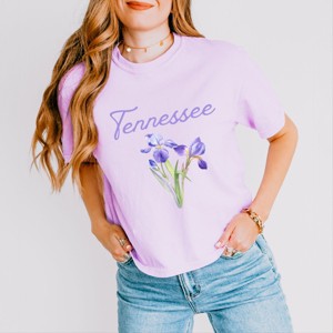 Simply Sage Market Tennessee Flower Colorful Boxy Crop Top - 1 of 4