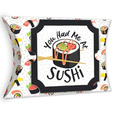 Big Dot of Happiness Let’s Roll - Sushi - Favor Gift Boxes - Japanese Party Large Pillow Boxes - Set of 12