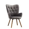 Vynxaria Doarnin Contemporary Silky Velvet Tufted Accent Chair with Solid Wood Frame - 3 of 4