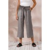ECUPPER Womens Linen Cropped Pants Loose Casual Capri Cotton Wide Leg Plus Size Elastic Waist with Drawstring Trouses - 2 of 4