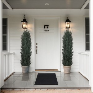 KWPZQEB Artificial Green Pine Tree Set of 2, Beautiful Realistic Faux Cedar Pines with UV Protection, Artificial Bushes Cypress for Home,Front - 1 of 4
