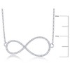 Diamonds D'Argento Sterling Silver, Infinity Design Diamond Necklace - (73 Stones) - Silver - 16+2 Inch - 2 of 3