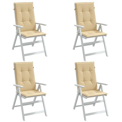 vidaXL Highback Chair Cushions 4 pcs Melange Beige 47.2"x19.7"x1.6" Fabric
