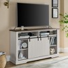 HDZNVF TV Stand for 65 Inch TV, Entertainment Center with Storage Cabinets and Sliding Barn Door, Brown - 4 of 4