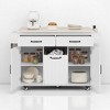 Rolling Kitchen Island Cart with Tilt-Out Trash Cabinet, 2 Drawers, Adjustable Shelves, Spice Rack, Mobile Storage, Kitchen Cabinets - 2 of 4