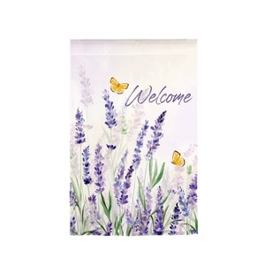 Lavender Fields Burlap House Flag - 1 of 1