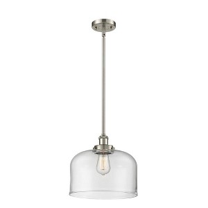 Bell - 1 Light Stem Hung Mini Pendant In Industrial Style-10 Inches Tall and 12 Inches Wide - 1 of 1