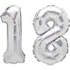 Sparkle and Bash 18th Birthday Party Decorations with "Hello 18" & Champagne Glass Foil Balloons, Silver - 3 of 4