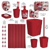 Hearth & Harbor Bathroom Set, Christmas Shower Curtain Set, Bathroom Accessories Set, Red Bathroom Décor with Xmas Toilet Brush & Trash Can - 3 of 4