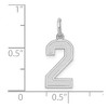 Black Bow Jewelry 14k White Gold, Jersey Collection, Medium Number 2 Pendant - 4 of 4