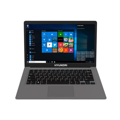 Hyundai HyBook, 14.1" Intel Celeron Laptop, 4GB RAM, 128GB Storage, 2.0MP Webcam, Expandable M.2 SATA SSD Slot, Windows 10 Home S Mode, WiFi - Grey