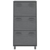 vidaXL Shoe Cabinet HAMAR Dark Gray 23.4 in.x13.8 in.x46.1 in. Solid Wood Pine - 3 of 4