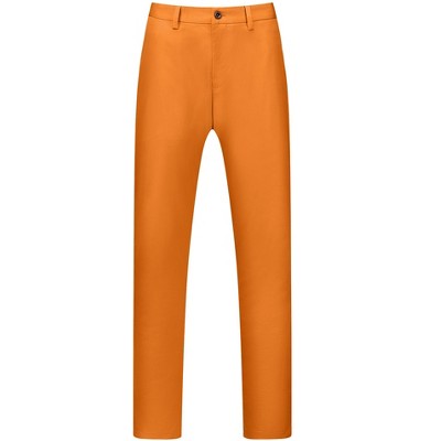 Lars Amadeus Men's Solid Color Slim Fit Stretch Flat Front Dress Pants