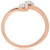 Pompeii3 1/4CT Two Stone Diamond Solitaire Bezel Engagement Promise Ring 14k Rose Gold - 3 of 4