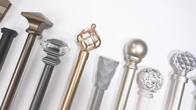 Adjustable Gold Iron Curtain Rod with Sphere Finials