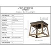 Urban Ambiance Luxury Industrial Ceiling Light 7.625''H x 9.5''W,  Olde Bronze Finish,  Berkeley Collection, UHP3908 - 3 of 4