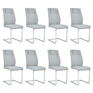 NicBex Faux Leather Dining Chairs Set of 8,Armless Upholstered Kitchen Chair with Plastic Anti-Slip Footpad for Dining Room,Kitchen - 1 of 4