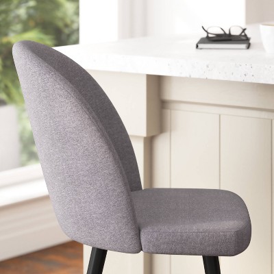 Gray Faux Leather and Metal Bar Stools, Set of 2