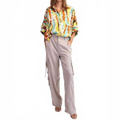 Women's Tie Dye Button Down Blouse - ee:some M
