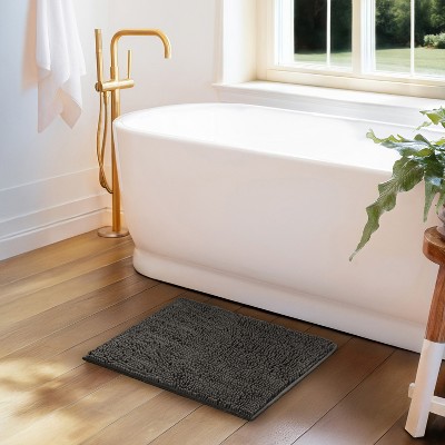 Soft Absorbent Chenille Bath Mat Rug with Anti-Skid Rubber Backing - Becky Cameron