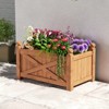 Tangkula Wooden Raised Garden Bed Elevated Outdoor Planter Box w/ Drainage Holes for Patio - 4 of 4