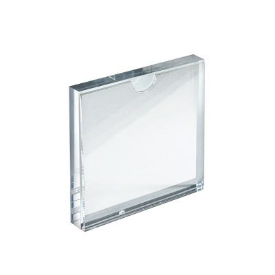 Clear Acrylic 4" x 4" Block Sign Holder Frame, 2-Pack