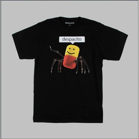 Men S Roblox Despacito Short Sleeve T Shirt Black Target - spiderman t shirt roblox