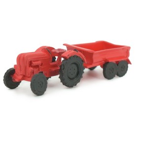 Collectible Wildlife Gifts | Tractor and Trailer, 2 Pieces,  Farm,  Plastic, Hand Painted, Realistic, Model,  Toy, Gift,    4"    F4257 B375 - 1 of 4