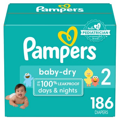 Image of Pampers Baby Dry Diapers Enormous Pack - Size 2 - 186ct