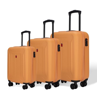 3 Piece Lightweight and Durable ABS Luggage Set with 360° Silent Wheels and TSA Lock - NTBAY