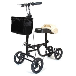 BodyMed Knee Walker for Leg and Foot Injuries with Dual Brakes, Detachable Fabric Basket & Knee Pad Cover – Collapsible and Adjustable Knee Scooter - 1 of 4