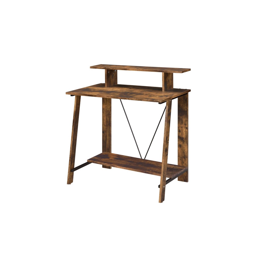 Photos - Office Desk Nypho Writing Desk Rustic Oak/Black - Acme Furniture